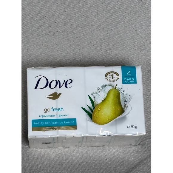 Dove Go Fresh Rejuvenate Pear Beauty Bar 4 Count Moisturizing Cream - Picture 1 of 5